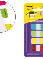 Index - POST-IT® - 4 gekleurde tabs 11,9 x 43,1 mm x 35 vellen per blok